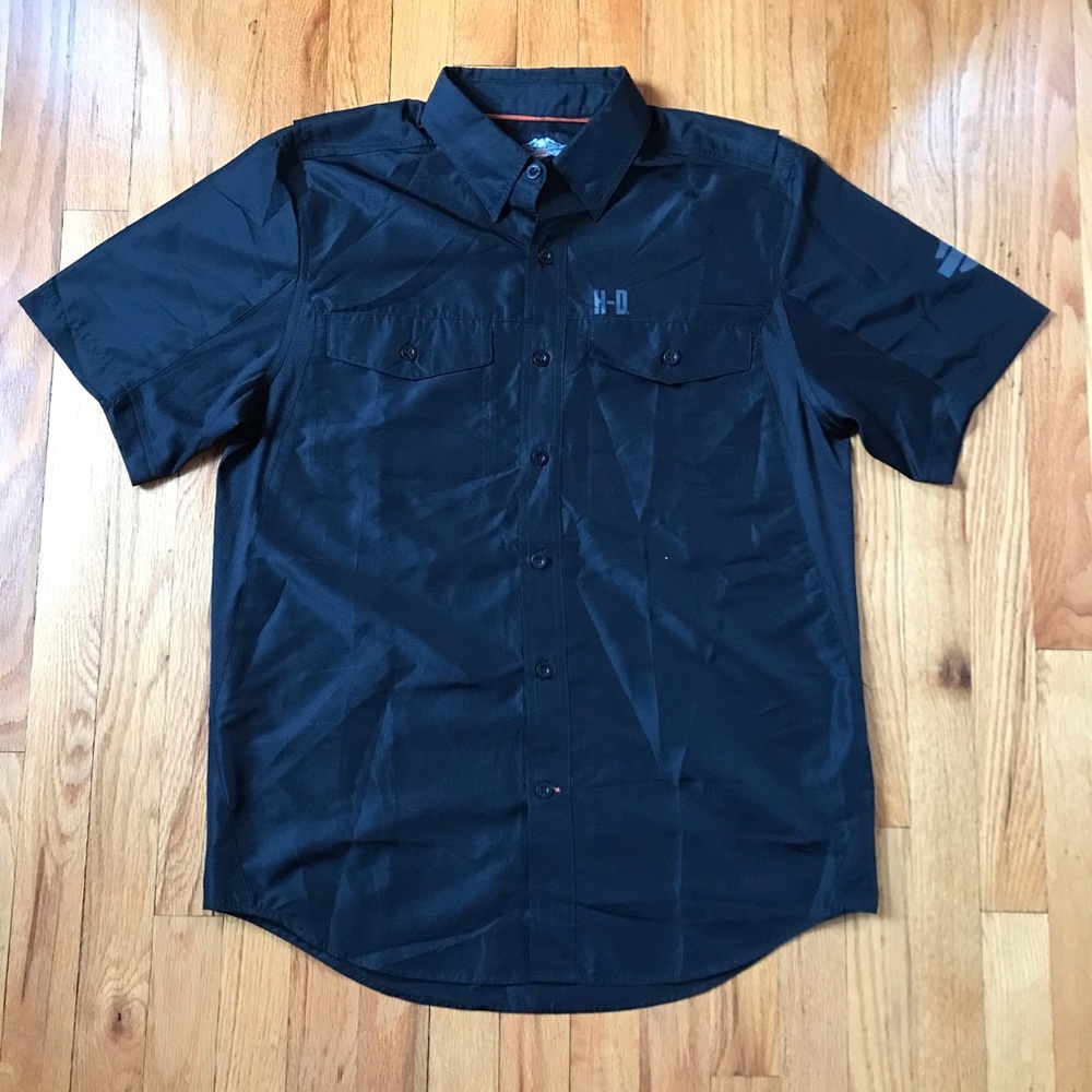 Harley-Davidson Black Casual Button Down Shirt Medium